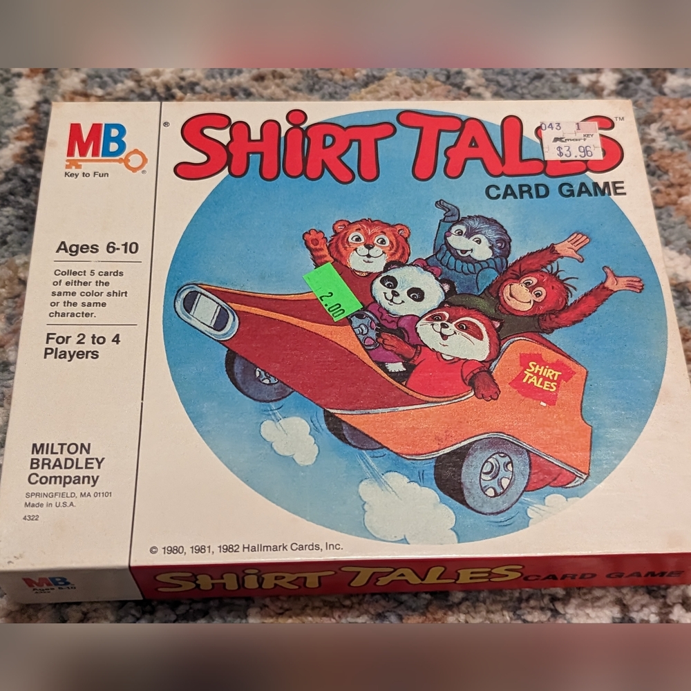 Shirt tails card game Milton Bradley 1980s vintage Retro unopened